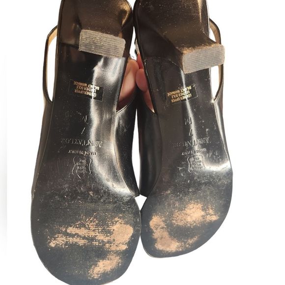 Ann Taylor Carolina Heels Open Toe Sandal Black Womens Size 7M - Picture 9 of 14